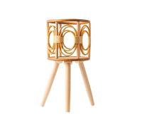 Agwuoetr Soporte RatáN para Plantas Interior, Soporte para Macetas con Flores Tejidas Paja, Taburete con Patas, Macetero para Suelo, Cestas, Estante, Estante Madera para Plantas A