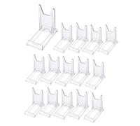 Agwuoetr Soportes para Platos Soportes de ExhibicióN de PláStico Soportes para Platos para Cuadros Mini Caballetes Transparentes Soportes para Exhibir Cuadros o Platos 15 Piezas