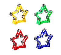 Agwuoetr Tambor de Campana de 4 Piezas, Pandereta de PercusióN de PláStico de Estrella de 8 Pulgadas, Instrumento de Ritmo de MúSica de Iglesia para NiñOs Adultos, 4 Colores