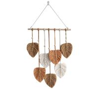 Agwuoetr Tapiz de Hojas de Colores Tejido A Mano, Exquisitas Cuentas de Madera, Colgante de Pared Vintage, DecoracióN de Pared de Hojas para HabitacióN de NiñOs y GuarderíA-C