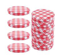 Agwuoetr Tarros de Mermelada con Tapas Roscadas de Boca Tapa de Botella de Metal para Tarros Normales 6,5 X 6,5 Cm Juego de 40