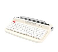 Agwuoetr Teclado InaláMbrico Bluetooth para MáQuina de Escribir de Oficina, SensacióN MecáNica, Tableta, Universal, Retro, Redondo, Teclado para PortáTil, C