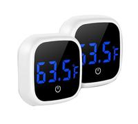 Agwuoetr TermóMetro Digital para Acuario, TermóMetro para Pecera con Pantalla TáCtil, Sensor de Temperatura Adhesivo con Pantalla LED, 2 Piezas
