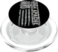 AH-64 Apache Bandera Americana Helicóptero Camo Apache PopSockets PopGrip para MagSafe
