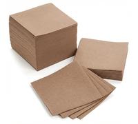 AH AMERICAN HOMESTEAD Servilletas de cóctel de papel, servilletas desechables tipo lino, 12 x 12 cm, servilletas cuadradas a granel, ideales para fiestas o bodas (marrón claro, 100 unidades)