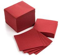 AH AMERICAN HOMESTEAD Servilletas de cóctel de papel, servilletas desechables tipo lino, 12 x 12 cm, servilletas cuadradas a granel, ideales para fiestas o bodas (borgoña, 100 unidades)