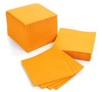 AH AMERICAN HOMESTEAD Servilletas de cóctel de papel, servilletas desechables tipo lino, 12 x 12 cm, servilletas cuadradas a granel, ideales para fiestas o bodas (naranja/curry, 100 unidades)