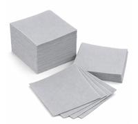 AH AMERICAN HOMESTEAD Servilletas de cóctel de papel, servilletas desechables tipo lino, 12 x 12 cm, servilletas cuadradas a granel, ideales para fiestas o bodas (plata, 100 unidades)
