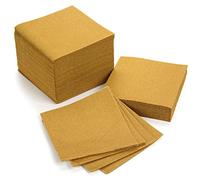 AH AMERICAN HOMESTEAD Servilletas de cóctel, servilletas desechables tipo lino, de 4.75 x 4.75 pulgadas, servilletas cuadradas a granel, ecológicas, compostables, para fiestas diarias, bodas (dorado,