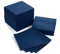 AH AMERICAN HOMESTEAD Servilletas de cóctel, servilletas desechables tipo lino, servilletas cuadradas a granel, servilletas diarias, fiestas o bodas (100 unidades, azul marino, 4.75 x 4.75 pulgadas)