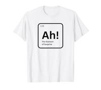 Ah El Elemento de la Sorpresa Gracioso Química Ciencia Humor Camiseta gráfica económica, Hombre, Blanco, L