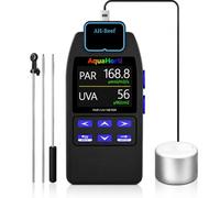 AH-Reef Medidor de PAR, Prueba de PPFD y UVA en W/m², Sensor Impermeable, Muestra porcentajes de R, G, B en la iluminación acuática. Registra Distribución de PAR y UVA