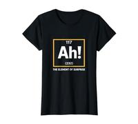 Ah! The Element of Surprise Funny Chemistry Science Camiseta gráfica económica, Mujer, Negro, L