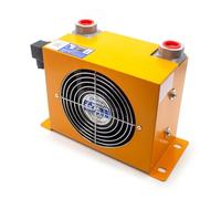 AH0607T-CA Radiador de aceite hidráulico refrigerado por aire, serie AH, ventilador refrigeración aluminio con aletas y placa, 40 l/min, G3/4"(DC 12V)