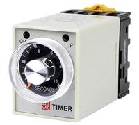 AH3-2 temporizador de retardo de encendido interruptor de tiempo relé temporizador de retardo tiempo ajustable 1~60S 3~60M con enchufe de 8 pines 12 24V 110V 220V 380V(ACDC12V,30 Minute)