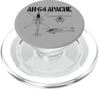 AH64 Helicóptero de Ataque Militar esquemático Apache Apache PopSockets PopGrip para MagSafe