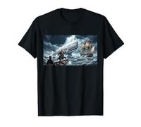 Ahab se enfrenta a la Ballena Blanca Moby-Dick Camiseta gráfica económica
