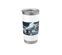 Ahab se enfrenta a la ballena blanca Moby-Dick Vaso térmico de acero inoxidable de doble pared