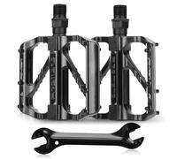 Ahaimy pedales mtb, pedales bicicleta montaña, pedales plataforma mtb, pedales bicicleta carretera, Pedales de aleación de Aluminio, para eléctrica, montaña, trekking, carreras (negro)