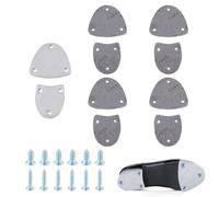 AHANDMAKER 1 par de placas de talón de metal con clavos de tornillo, puntas semicirculares de talón de zapatos, placa de repuesto para talón, kit de reparación de talón de bota para botas y zapatos