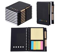 AHANDMAKER 10 Pack Lined Spiral Notebook Steno Pads Lined Notepad with Pen, Sticky Notes Colored Index 5 x 4 Inches College Ruled Hardcover Notebook for Home Business Office Supplies