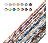 AHANDMAKER 1050 Uds Cuentas de Cristal Facetadas Chapadas En Arcoíris de 4 mm con Orificio de 1 mm para Pulsera, Collar, Fabricación de Joyas, 14 colores