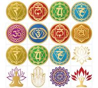 AHANDMAKER 12 hojas de calcomanías de transferencia de chakras, decoración del hogar para aulas de yoga, salas de meditación, fiestas de yoga, 5.5 x 5.5 pulgadas