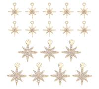 AHANDMAKER 17 dijes de latón chapado en oro con circonita de cristal con diamantes de imitación de cristal para hacer joyas, pulseras, collares, aretes, suministros de manualidades, accesorios de