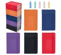 AHANDMAKER 20 Pack 5 Colors Small Pocket Notebook, A6 Size Mini Hardcover Journal Notepad 3.5x5.5in PU Leather College Ruled Lined Journals with 100Pcs Sticky Notes for Office Home School