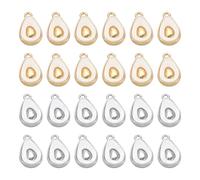 AHANDMAKER 24 dijes de frutas de 2 colores, bonitos colgantes de medio aguacate para verano, aretes, collares, pulseras, llaveros, joyería, manualidades, platino y dorado, Aleación y acrílico