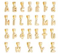 AHANDMAKER 26 dijes de letras chapadas en oro de 18 quilates, mini alfabeto A-Z, kit de fabricación de joyas de metal para collares, pulseras, llaveros, cumpleaños, Navidad, día de la madre