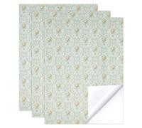 AHANDMAKER 3 unidades de papel pintado autoadhesivo 52 x 38,7 cm pelar y pegar mini papel para suelo a escala 1:12, minicasa, muebles, decoración y proyectos de autoconstrucción, color verde