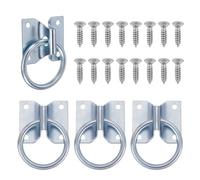 AHANDMAKER 4 anillos de corbata cruzada para caballos, montaje en pared, anillos de corbata de caballo con tornillos, suministros de granero de caballos para ganado, establo de carreras