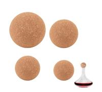 AHANDMAKER 4 bolas de corcho de vino, 4 tamaños, tapones de corcho para decantador de vino, tapón de bola de corcho de madera para reemplazo de jarra de vino, 6,1 cm, 5 cm, 4 cm, 3 cm