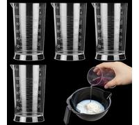 AHANDMAKER 4 unidades de tinte para el cabello transparente taza medidora 100 ml 3.38 oz capacidad diseño transparente vaso de plástico para coloración del cabello salón casa DIY belleza herramientas