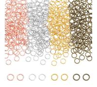 AHANDMAKER 480 anillos de salto cerrados de 4 colores, calibre 16, 8 mm de diámetro, anillo de metal redondo pequeño soldado, lazos de conexión para hacer joyas, collares, pulseras, aretes, llaveros
