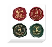 AHANDMAKER 80 pegatinas autoadhesivas coloridas con patrón de cera de 1.48 pulgadas, calcomanías de sello de Navidad para bolsas de regalo, tarjetas de felicitación, álbumes de recortes, decoración de