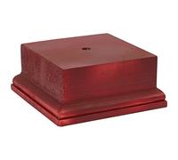 AHANDMAKER Base de visualización cuadrada de madera, base de trofeo de 4.5 x 4.5 x 1.96 pulgadas, base decorativa para decoración del hogar, rojo oscuro
