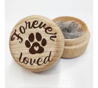 AHANDMAKER Caja de recuerdo de pelo de mascotas, caja conmemorativa de madera para pérdida de mascotas, caja conmemorativa Forever Loved para gatos y perros, regalos conmemorativos para amantes de las