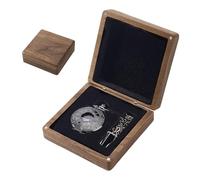 AHANDMAKER Caja de reloj de bolsillo de madera de nogal, caja de regalo portátil para un solo reloj con cojín, caja de reloj de madera, almacenamiento de joyas, organizador de viaje para hombres y