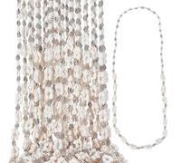 AHANDMAKER Collar de concha natural de 90 cm, leis hawaiano de conchas marinas para mujer, hecho a mano, joyería de playa bohemia para vacaciones de verano, tema del océano, boda, fiesta, suministros