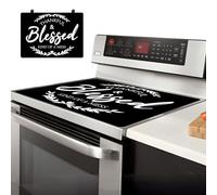 AHANDMAKER Cubierta para cocina eléctrica 20,47 x 28,35 pulgadas, cubierta de placa de cocina para cocina eléctrica, plegable, de cristal, alfombrilla antideslizante (palabras de gratitud)