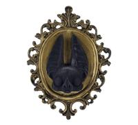 AHANDMAKER Decoración de pared gótica, murciélago vintage, academia oscura, decoración de pared ovalada, marco colgante ovalado, escultura de cabeza de animal para Halloween, salón, dormitorio