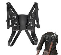 AHANDMAKER Funda de piel para espada medieval de rana y espada ajustable, cinturón de espada renacentista, accesorios de cosplay para hombres y mujeres, color negro