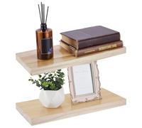 AHANDMAKER Juego de 2 estanterías flotantes para la pared para guardar en la pared, estantería colgante para cocina, baño, almacenamiento sobre el inodoro, decoración del hogar