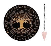 AHANDMAKER - Juego de tablas de péndulo para adivinación de radiestesia con collar de péndulo de cristal para suministros de altar de brujería, árbol de la vida, DIY-GA0004-30H-EU20