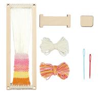 AHANDMAKER Kit de telar para hacer pulseras con hilo de fibra de algodón, pequeño juego de telar para principiantes, amantes del tejido, actividades de manualidades