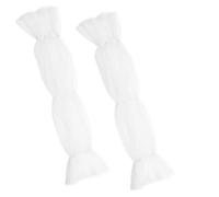 AHANDMAKER Mangas Largas De Malla Desmontables De Poliéster Guantes Blancos Sin Dedos Guantes Transparentes 59.5cm Mangas Largas Para La Novia Guantes De Encaje Para Mujer Para Boda