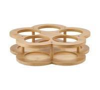 AHANDMAKER Organizador giratorio de jarabe de café, 5 botellas, soporte de jarabe de madera para estación de café, bandeja giratoria para café, bar, mesa, encimera, licores