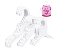 AHANDMAKER Paquete de 18 perchas para mascotas, 3 estilos, perchas blancas para mascotas para perros de plástico, mini perchas de plástico para ropa de mascotas, 5 x 5,3/5,35 x 7,28/7,4 x 9,8 pulgadas